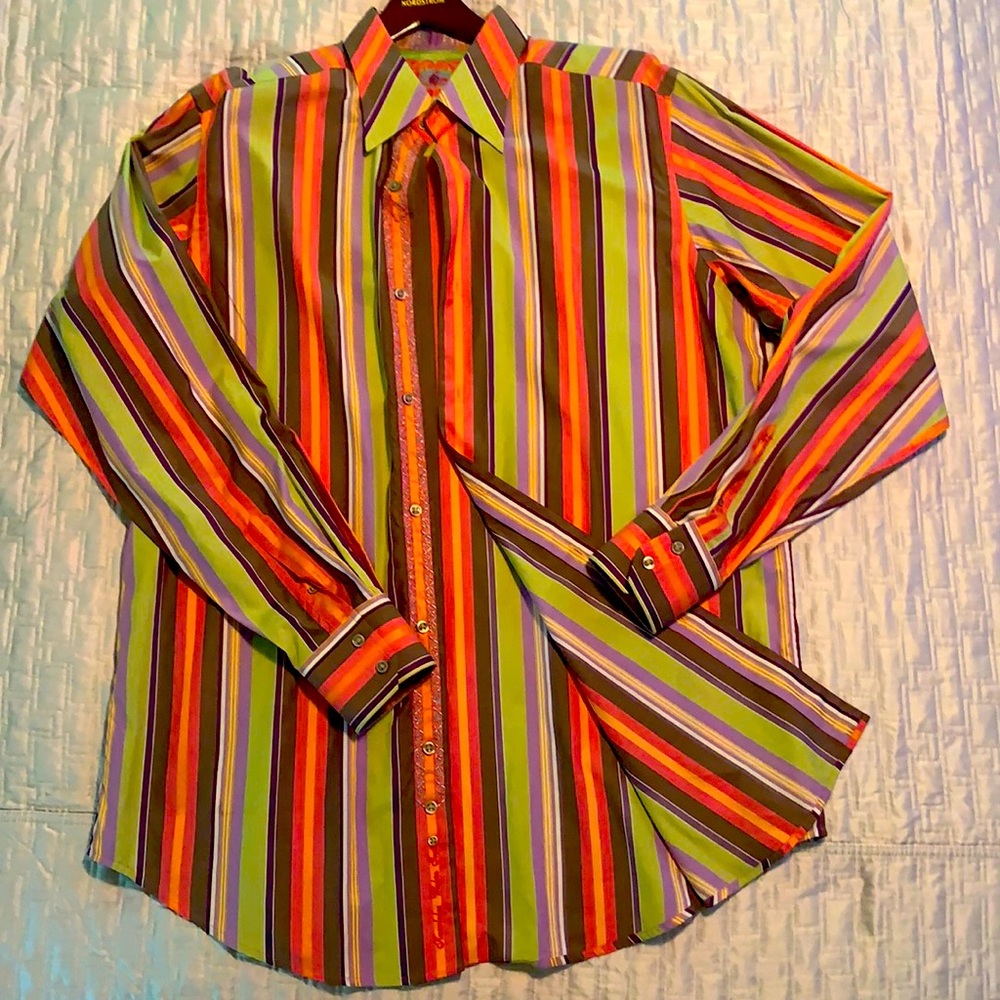 Robert Graham XLT Vertical Stripe Button Down